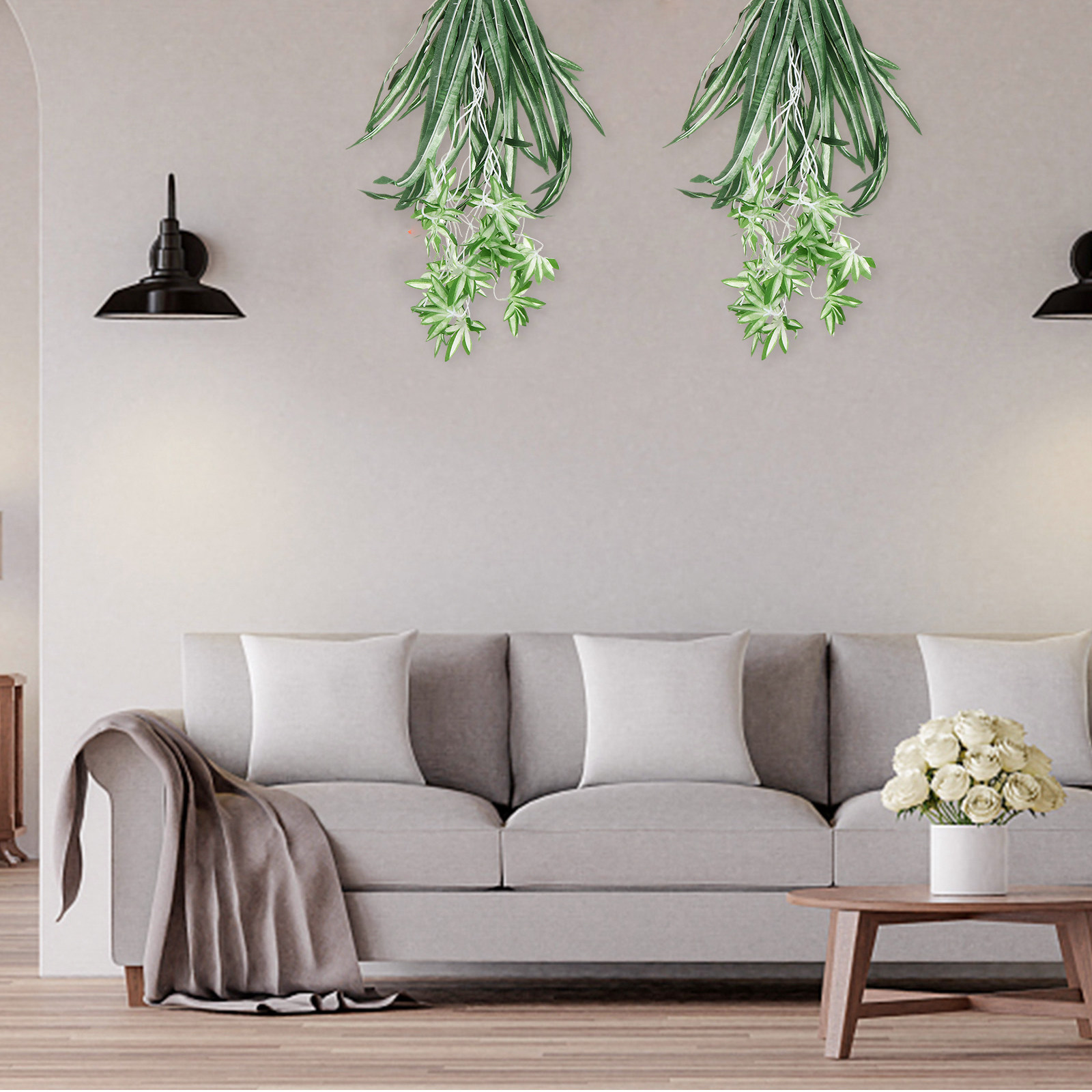Spider Plant Hanging - 인조 클로로피툼 플라스틱 스파이더 플랜트 1개,