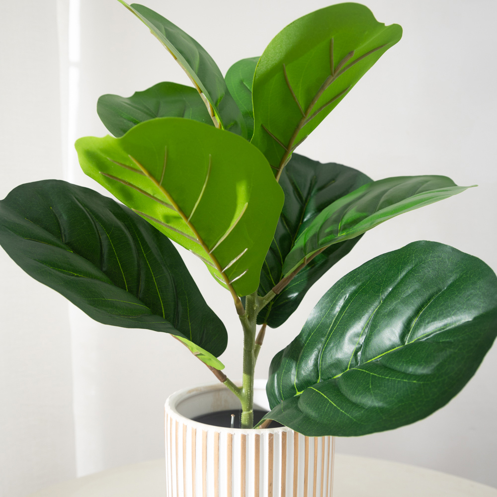 38cm 9 포크 인공 Ficus 식물 플라스틱 반얀  - Ficus Lyrata Tree 리뷰 및 가격