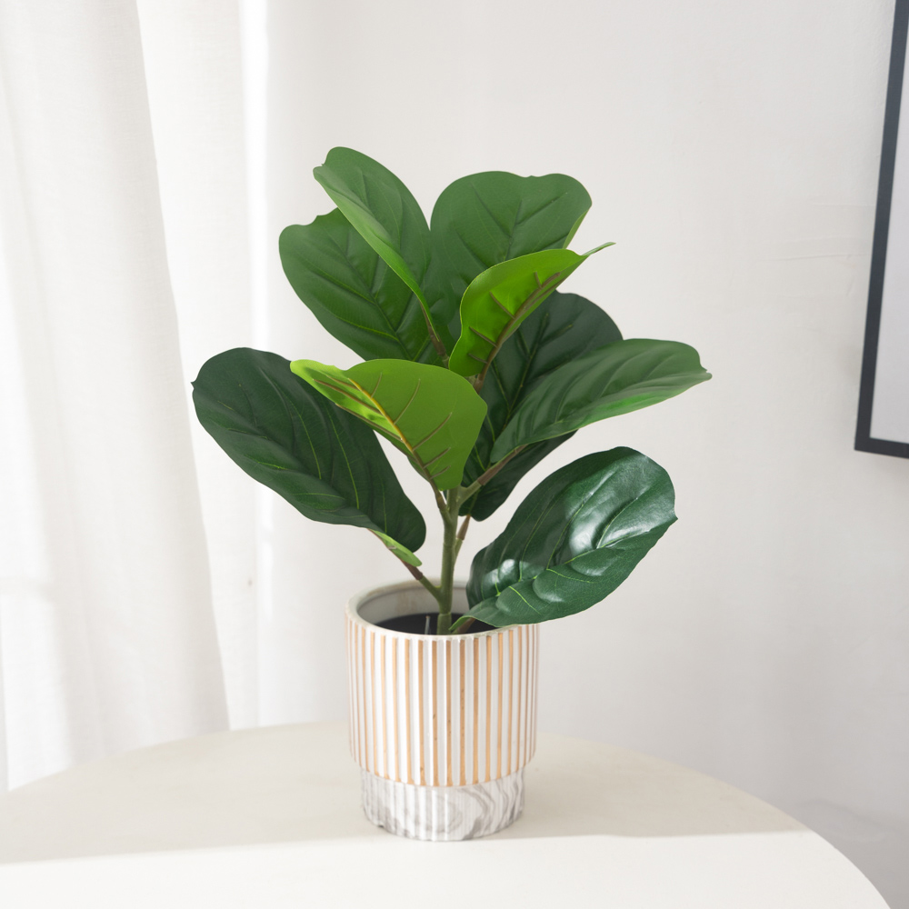 38cm 9 포크 인공 Ficus 식물 플라스틱 반얀  - Ficus Lyrata Tree 리뷰 및 가격