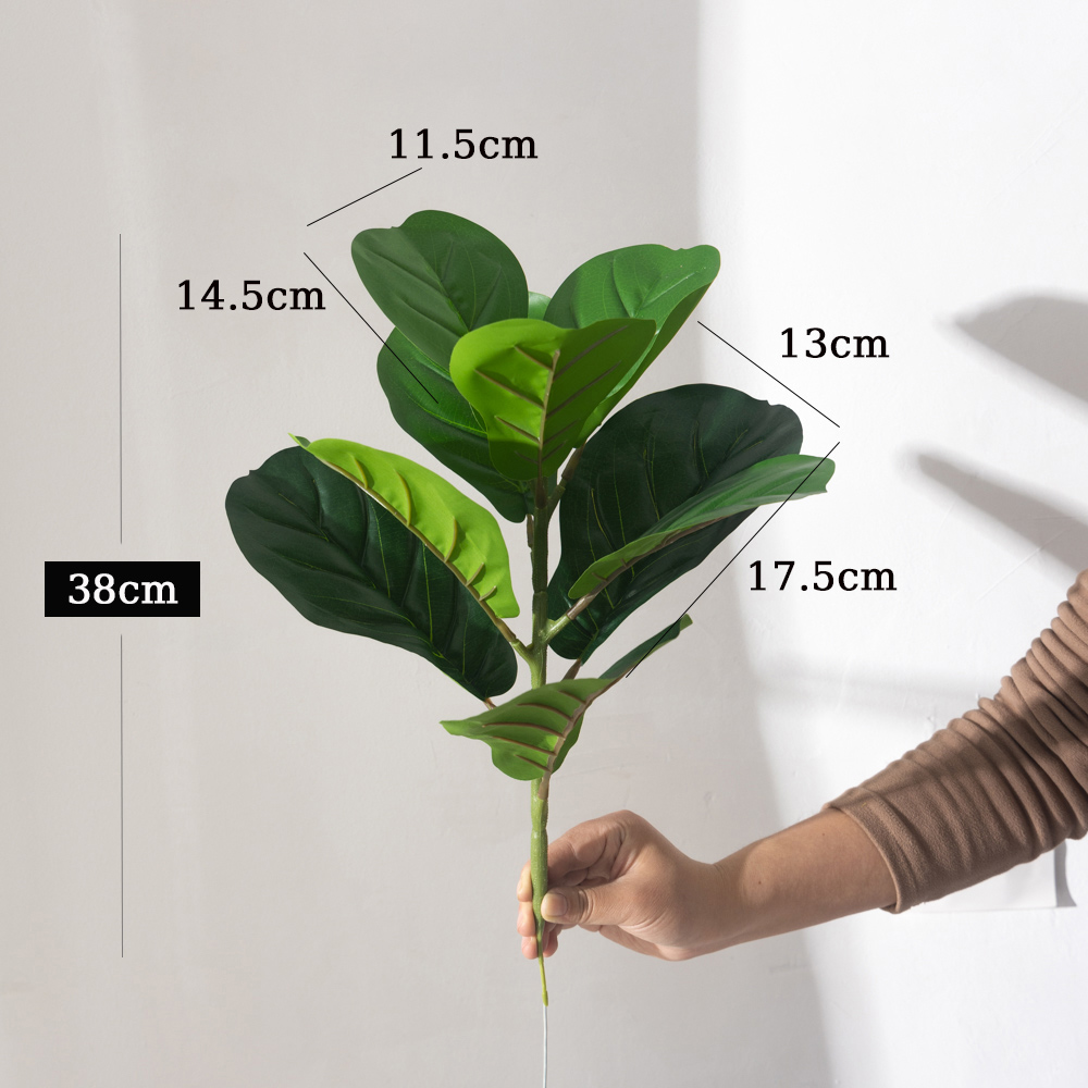 38cm 9 포크 인공 Ficus 식물 플라스틱 반얀  - Ficus Lyrata Tree 리뷰 및 가격